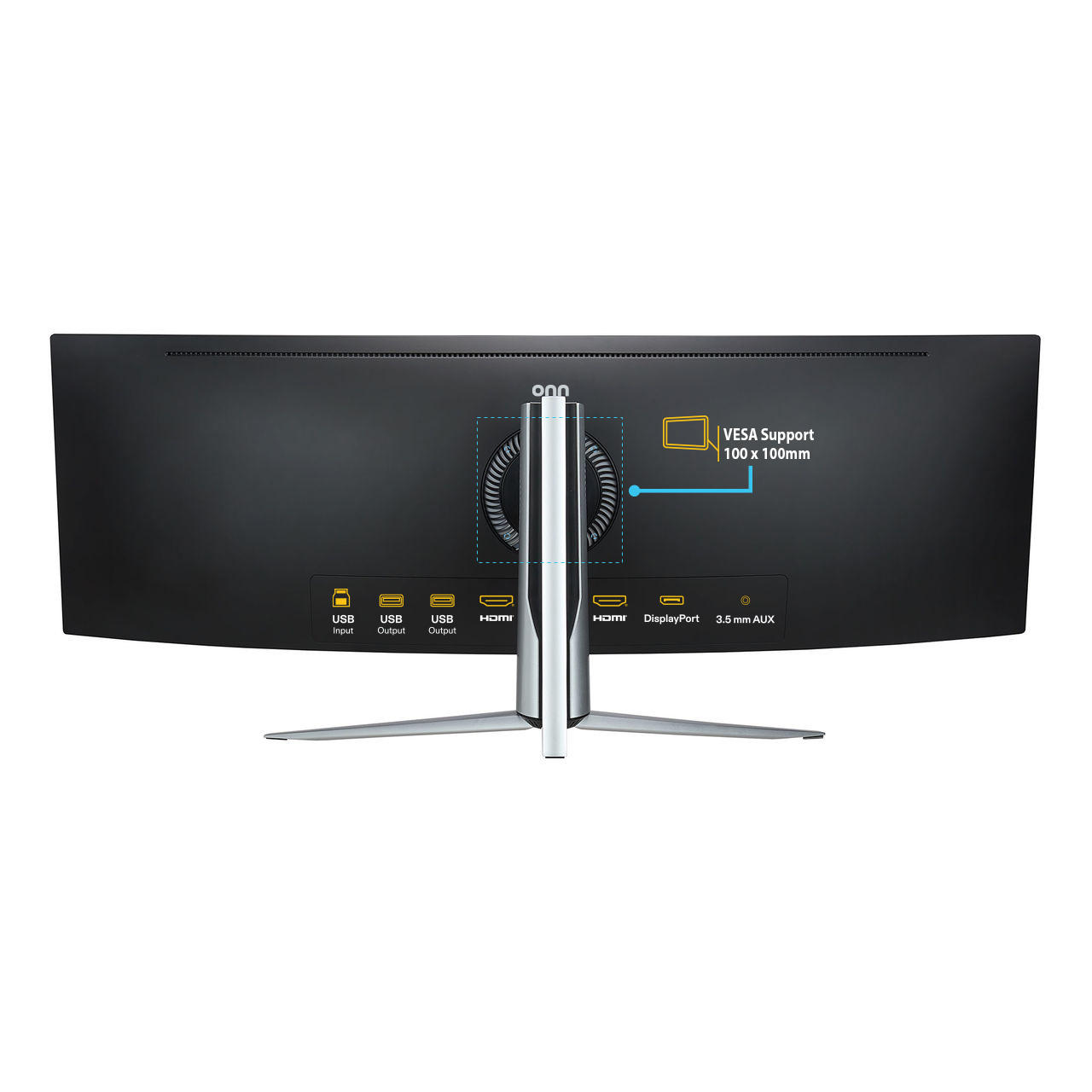onn Monitor curvo dual FHD de 49" 3840 x 1080p para juegos, negro, 100133225 5