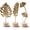 Style 2, variant on Homaryx Gold Metal Leaf Sculpture Set, 3D Botanical Table Decor for Living Room Office Shelf, Monstera Feather Ginkgo, 3-Piece