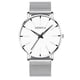 thumbnail image 2 of Reloj de cuarzo para mujer, relojes para parejas, relojes finos de moda para hombre y mujer, reloj de pulsera de cuarzo de malla de acero inoxidable para negocios., 2 of 3