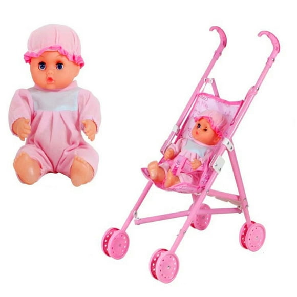 Baby Doll With Cart Set Baby Doll Stroller Toy Pretend Play Toy Baby Doll With Cart Set Baby Doll Stroller Toy Pretend Play Toy Set For Kids