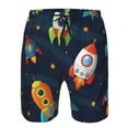 thumbnail image 4 of Yiaed Spaceships and Stars Print Men's Swim Trunks with Lining Quick Dry Sports Shorts Beach Shorts Boardshorts-X-Large, 4 of 5