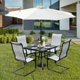 thumbnail image 3 of Nuu Garden 5 Piece Outdoor Dining Set, Outdoor Patio Chairs and Square Dining Table with Umbrella Hole, Grey & Black, 3 of 10
