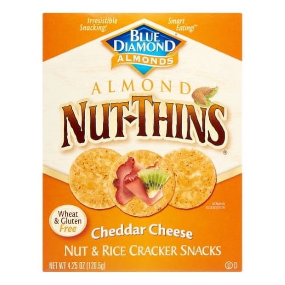 Blue Diamond Almond Nut Thins, Cheddar Cheese, 4.25 Oz (Pack of 4)