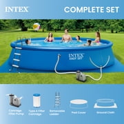 Intex 18 x 4 Foot Inflatable Round Outdoor Above Ground Swimming Pool Set