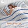 thumbnail image 5 of Navy Blue Striped Bedding 3 Piece Duvet Cover Set Queen Size, Rustic Blue Stripe Modern Art Beige Soft Microfiber Comforter Cover with Zipper Closure & Pillowcases, FadeResistant Quilt Cover, 5 of 9