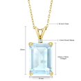 thumbnail image 3 of Gem Stone King 18K Yellow Gold Plated Silver Sky Blue Topaz Pendant Necklace for Women (8.72 Cttw, Gemstone November Birthstone, Emerald Cut 14X10MM, with 18 inch Silver Chain), 3 of 4
