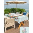 thumbnail image 4 of Teal Easter Outdoor Tablecloth - 54x80 Inch Rectangle Dining Table Cover, Spring Polka Dots Bunny Easter Eggs Wooden Waterproof Outdoor Table Cloth with Umbrella Hole & Zipper for Picnic/Patio/Party, 4 of 7