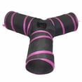 thumbnail image 1 of Pet Life CTNPKBK 3 Way Kitting Interactive Collapsible Passage Kitty Cat Tunnel, Pink & Black - One Size, 1 of 3