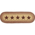 thumbnail image 2 of VHC Brands Classic Country Primitive Tabletop & Kitchen - Burgundy Tan Jute Red Stencil Stars Runner, 8" x 24", 2 of 11