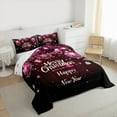thumbnail image 3 of Manfei Cartoon Snowflake Tree Full Size Comforter Sets, Happy New Year Bedding Comforter Set, Pink Christmas Ball Reversible Bedding Sets, Super Cozy Room Decor, 3-Piece, 3 of 8