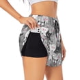 thumbnail image 3 of Lsque Cats Group Printed Women's Running Shorts with Liner Pockets,Elastic Quick Dry Workout Athletic Gym Yoga Shorts,Womens High Waist Shorts-Medium, 3 of 9