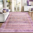 thumbnail image 3 of Jamfeel Boho Area Rugs for Living Room Low Pile Vintage Printed Carpet Washable Rug for Kitchen Bedroom Dining Room 5'x8' Purple, 3 of 8