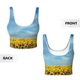 thumbnail image 6 of Goofa Blooming Sunflower Field Printed Sports Bras for Women, High Impact Running Bra Workout Crop Tank Tops Longline Sports Bra Push up-, 6 of 9
