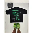 thumbnail image 2 of Camiseta Harajuku Y2K para hombre, estilo hip hop, con estampado gráfico Glock We Trust, cuello redondo, de algodón, de gran tamaño, estilo gótico, manga corta, 2 of 4