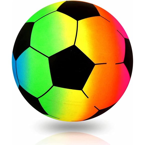 Football Rainbow Soccer Pvc Multicolor Design Ball Sports Outdoor Pool Beach Playground Garden Game Kids Children Boys Girls Toy 20 Cm (1 Ball Only)