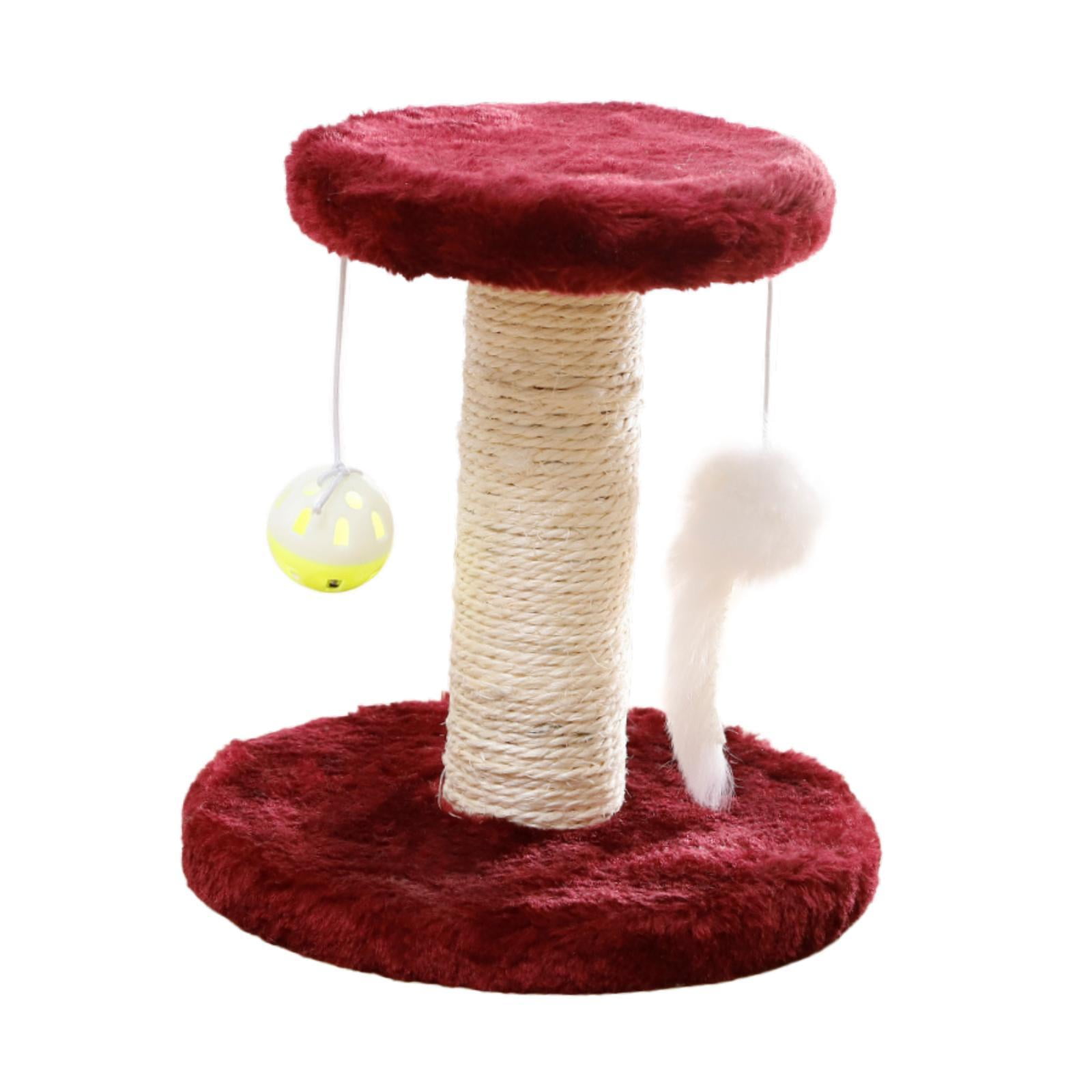 EHJRE Cat Scratching Post, Sisal Climbing Frame for Cats Indoor, Interactive Cute Sisal Scratching Post for Kittens, Home Decoration Red