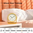 thumbnail image 3 of 3" Analog Alarm Clock - Silent Non Ticking Small Clock, Rotatable Stand Metal Desk Clock, Simple Design for Living Room Decor/Bedroom/Bedside/Shelf (Yellow), 3 of 7