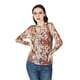 thumbnail image 1 of Blusa de mesh estampado vaca Roman Fashion /Juvenil, 1717 (Cafe) cafe M, 1 of 5