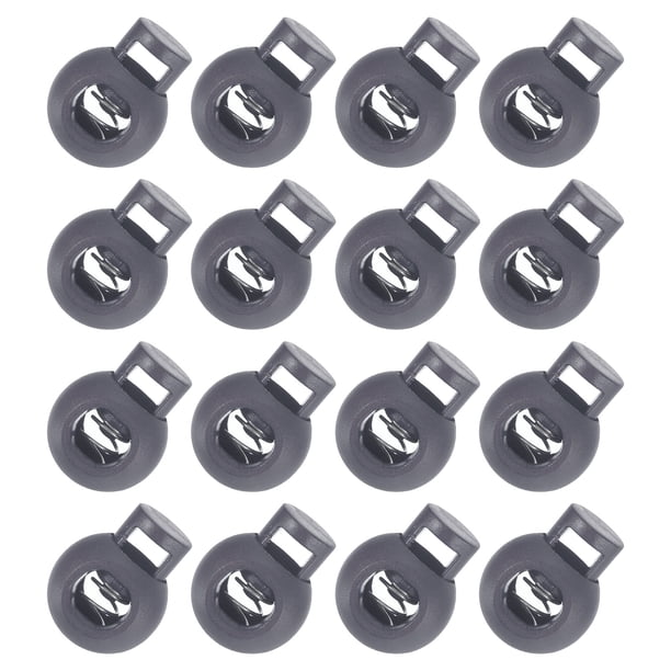 Uxcell 50Pcs 8mm Bloques de Cuerda de Plástico de Un Solo Orificio, Tapón de Resorte, Gris