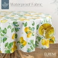 thumbnail image 2 of Vintage Lemon and Citrus Blooms Water- and Stain-Resistant Vinyl Tablecloth with Flannel Backing, Round, 2 of 7