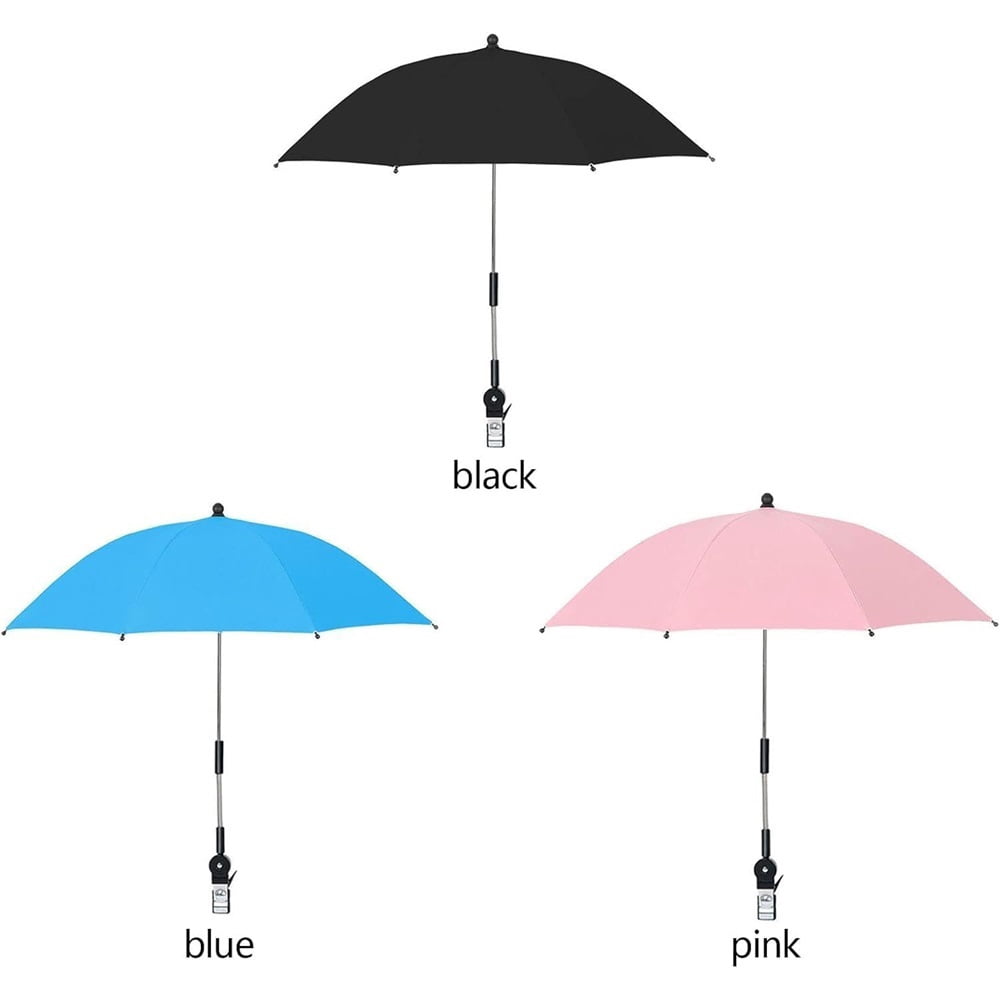Sugagale Adjustable Sun Shade Umbrella with Clamp for Strollers, Beach Chairs, and Wheelchairs