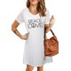 thumbnail image 2 of ABPHQTO Vestido de mujer blanco PEACE & LOVE con mangas a rayas transparentes, 2 of 4