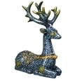 thumbnail image 1 of Figura de reno de resina, estatua para coche, artesanía de escritorio, regalo, obra de arte creativa, animal azul bronce, 1 of 9