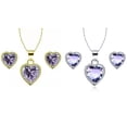 thumbnail image 2 of Paris Jewelry 14k Yellow and White Gold 4Ct Amethyst Full Necklace Set 18 inch Plated, 2 of 2