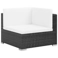 thumbnail image 3 of vidaXL Patio Furniture Set 6 Piece Outdoor Sofa with Coffee Table Poly Rattan, 3 of 6