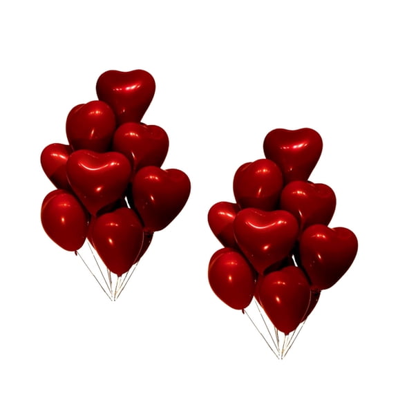 SEWCHICS 100pcs Heart Shaped Foil Balloons for Valentine’s Day Party Decorations and Festival Celebrations