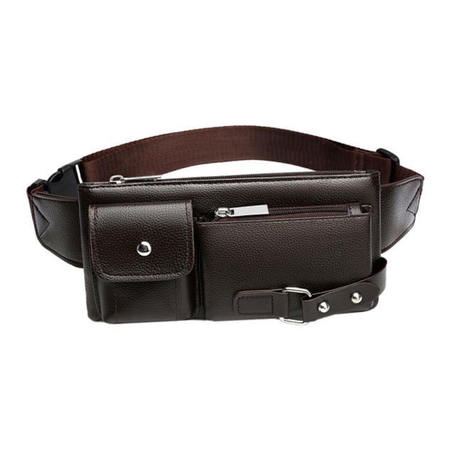 Bolso de cinturón portátil con bolsillos con cremallera, elegante bolso de hombro para viajar en bicicleta Marrón