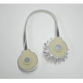 thumbnail image 4 of Yule Single Window Curtain Holdback Tieback, Decorative Magnetic Clip Drapery Tie Back, Elegant Bling Diamond Floral Design - Silver, 4 of 5