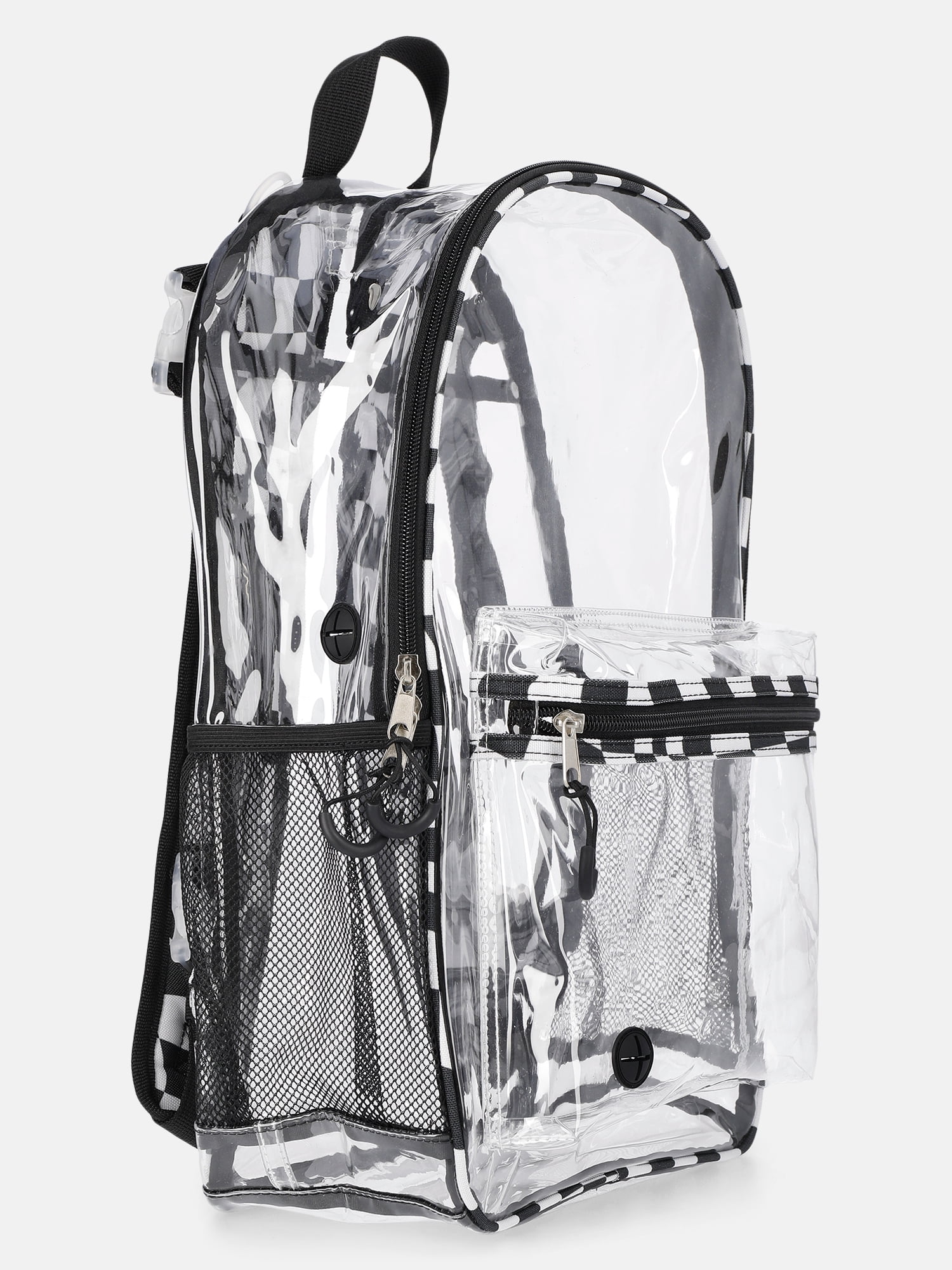 Wonder Nation Kids' Clear 17" Adaptive Backpack, Optic Checks