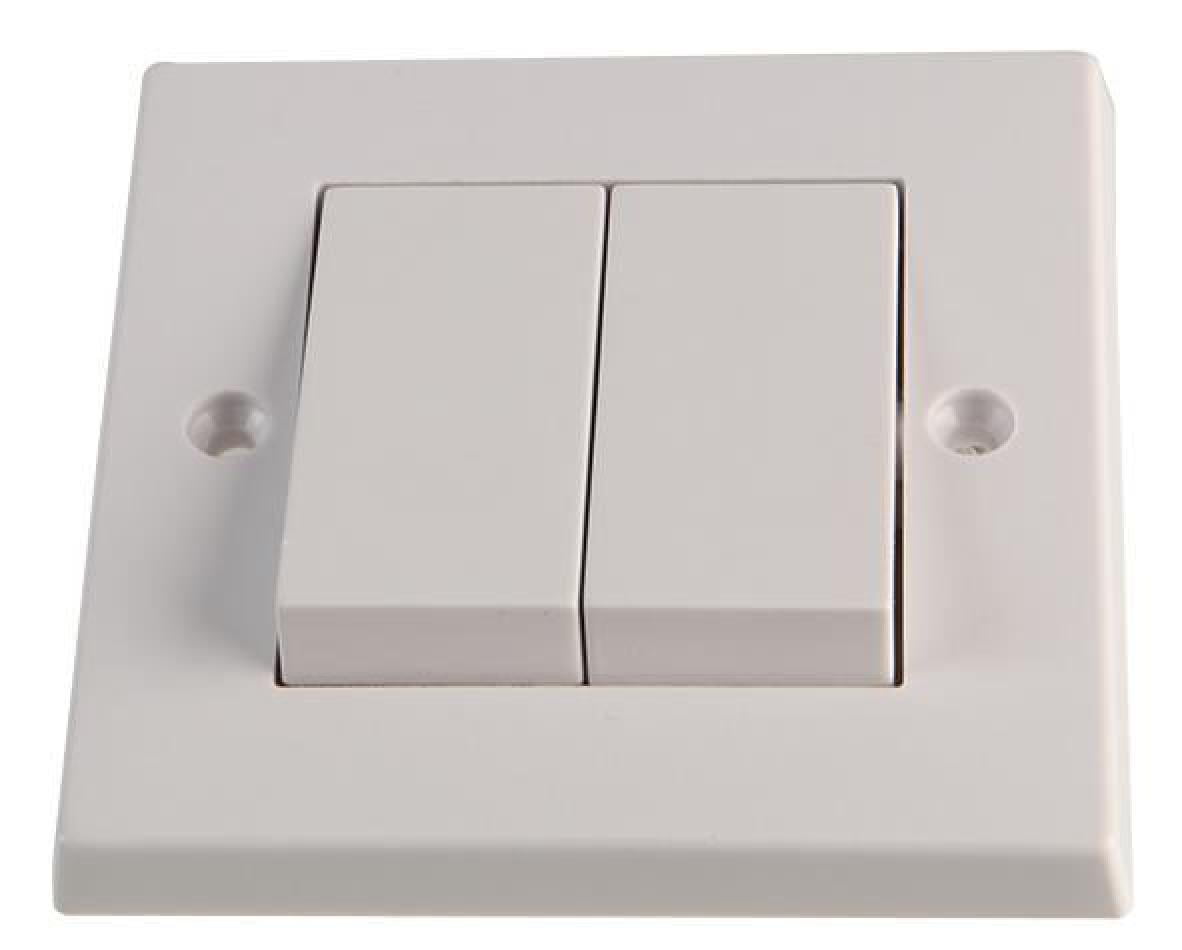 VOLEX ACCESSORIES 10AX 2 Gang 2 Way Wide Rocker Light Switch, White