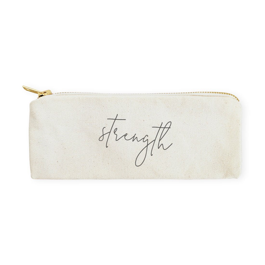 Strength Cotton Canvas Pencil Case and Travel Pouch