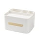 thumbnail image 1 of Cateissary Caja de pañuelos Rectangular de plástico resistente a caídas, organizador de almacenamiento multifuncional, cubierta plegable, Almacenamiento y organización del hogar Blanco, 1 of 6