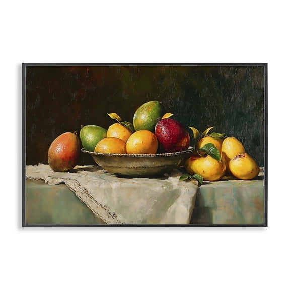 Stupell Industries Transitional Fancy Table Fruit Arrangement Black Framed Giclee Art, 18 x 12, by Creative Studio