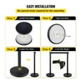 thumbnail image 5 of Crowd Control Stanchions 4-Pack, 6.6ft Retractable Belt, Black Stainless Steel Barriers - Heavy Duty with Concrete Base, Easy Connect for Queue Management, 5 of 6