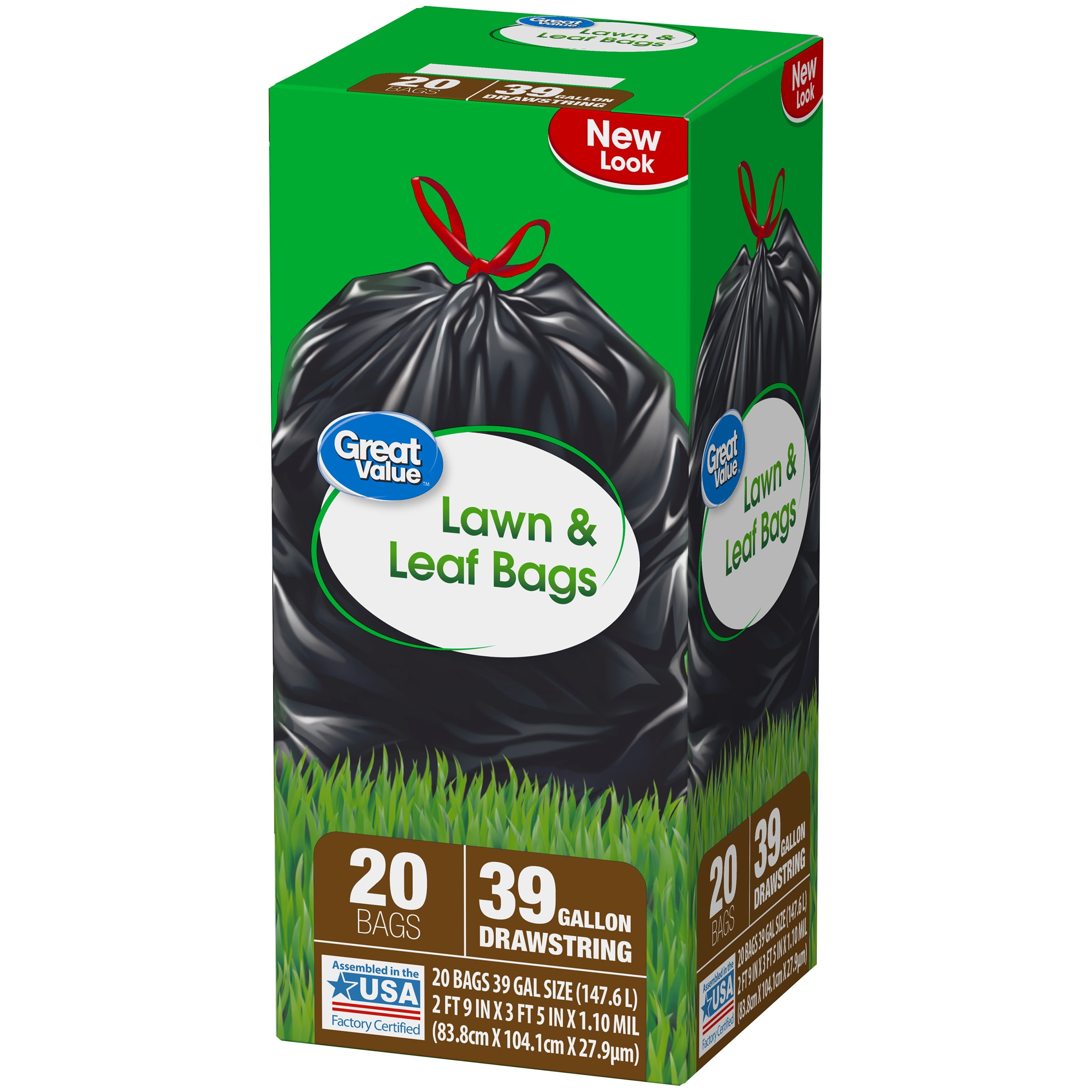 Petoskey Plastics FG-P9921-04 39 gal Lawn & Leaf Drawstring Trash Bags -  Black, Box of 28, 1 - City Market