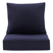 CorLiving Single Chair Replacement Patio Cushion Set (Base/Back) in Navy Blue