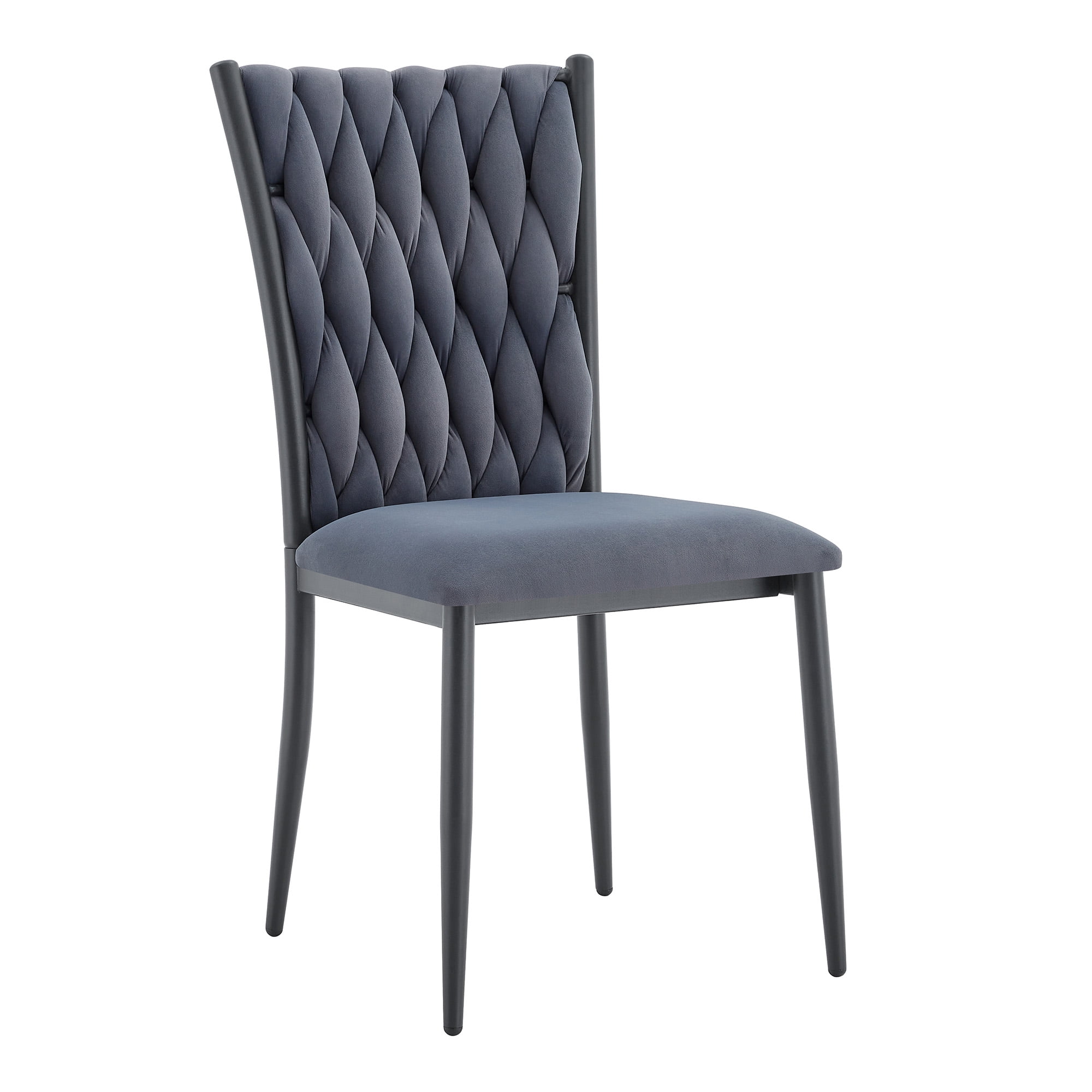 Alvantor Dining Chairs Set of 4, Modern Velvet Chairs with Tufted High Back, Upholstered Accent Chairs for Dining Room & Kitchen Gray