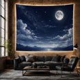 thumbnail image 6 of Full Moon Above Mountains and Silver Lake, Serene Celestial Art for Astronomy Fans, Night Landscape Decor, Housewarming Gift, Tapestry Wall Hanging for Bedroom and Studio, 6 of 7
