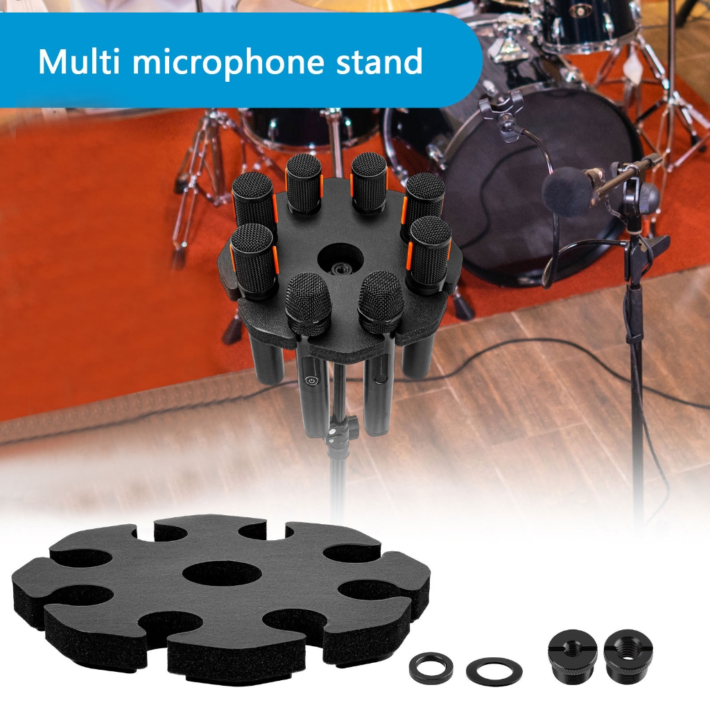 Multipurpose Mic Stand Stable Acrylic Base Microphone Stand Round Tray Attachment