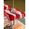 thumbnail image 6 of Outdoor Tablecloth with Umbrella Hole, Red Striped Spillproof Waterproof Outdoor Table Cover, Modern Gradient Geometric Ripple Stripes Patio Tablecloths for Party/Garden/Picnic, Square 54"x54", 6 of 9