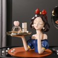 thumbnail image 3 of Bandeja de servicio creativa, esculturas de figuritas, , baratija, plato de almacenamiento, llave, galleta, , estatuas de resina para Azul Gloria Figuritas de niña de resina, 3 of 9