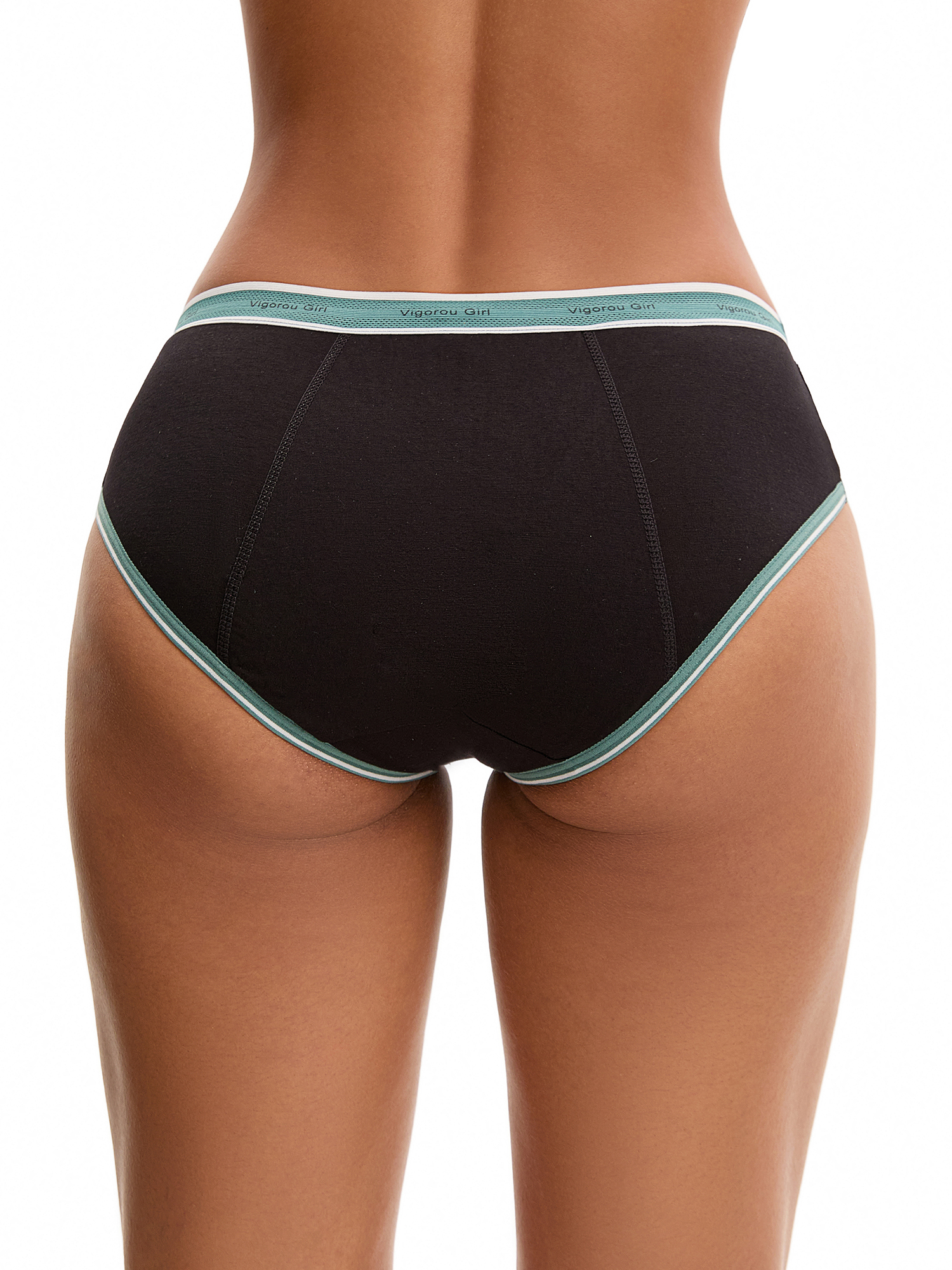 Unique Bargains Contrast Binding  Mid Rise Leak Proof Briefs M Green