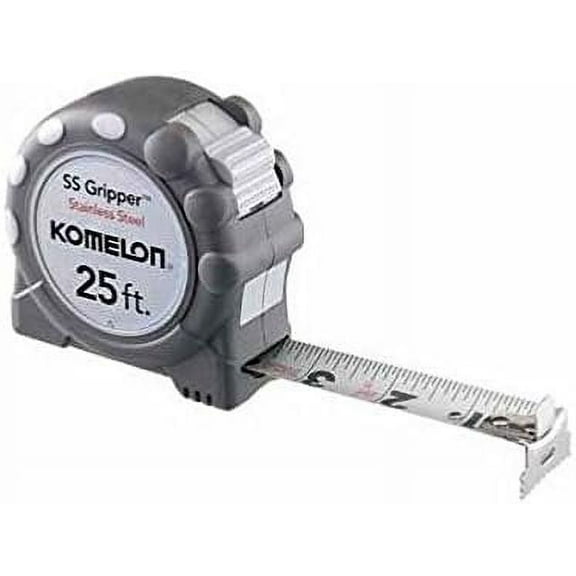 Komelon USA SS125 1" X 25' SS Gripper Stainless Steel W/Rubber Grip Tape Rule