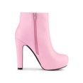 thumbnail image 3 of BLISSFUL STEP Women's Round Toe Zipper Platform Block Heel Ankle Boots, 3 of 8