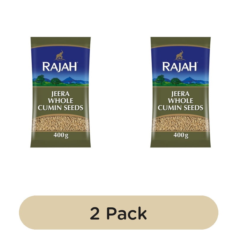 Rajah Spices Whole Jeera Cumin Seeds 400g, British Import (Pack of 2)