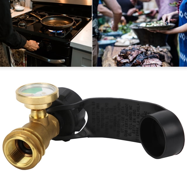 Propane Tank Gauge, Easy To Install and Use Propane Tank Adapter Portable Strong Air Tightness for RV for Gas Grill for Camping Stove